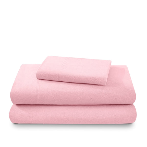 A neatly arranged set of flannel sheets