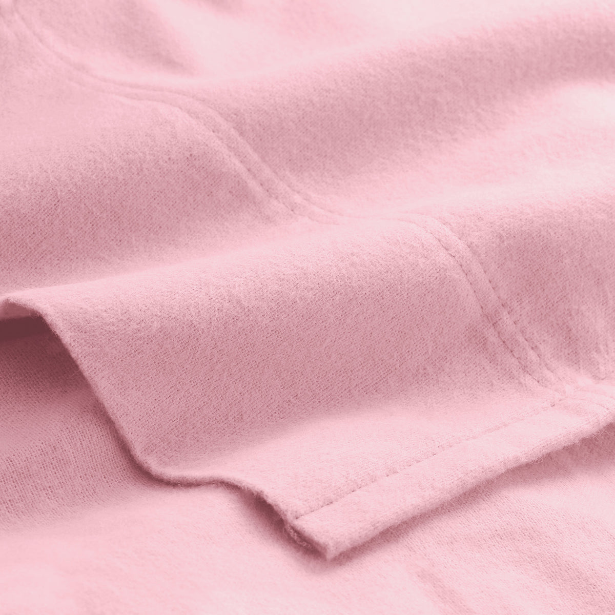Close-up of the top of a flannel sheet