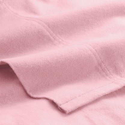 Close-up of the top of a flannel sheet
