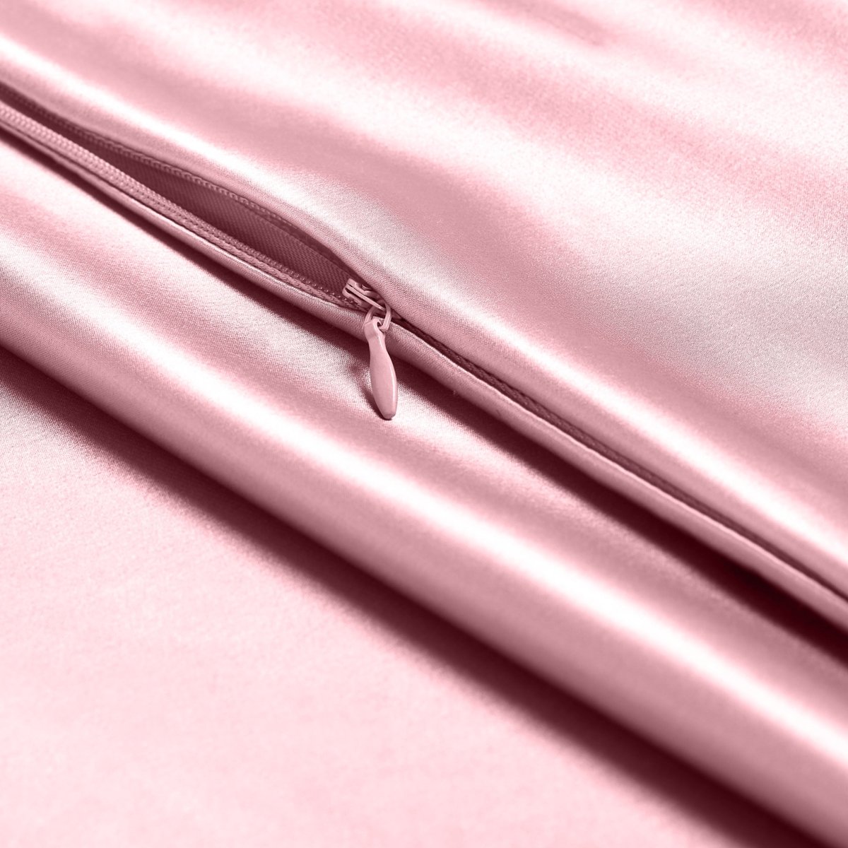 Close-up of pillowcase with zipper closure