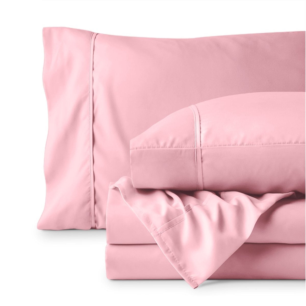 Sheet set folded on a white background