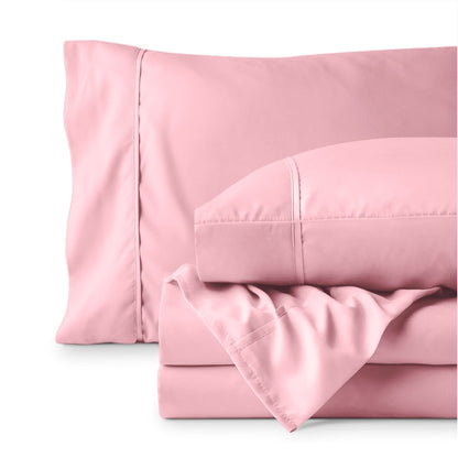 Sheet set folded on a white background