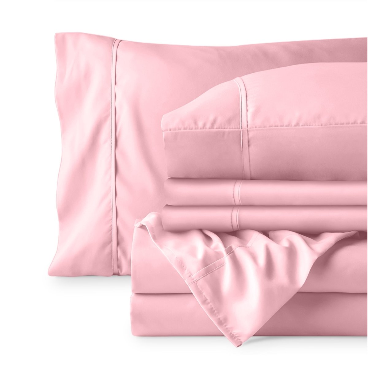Sheet set folded on a white background