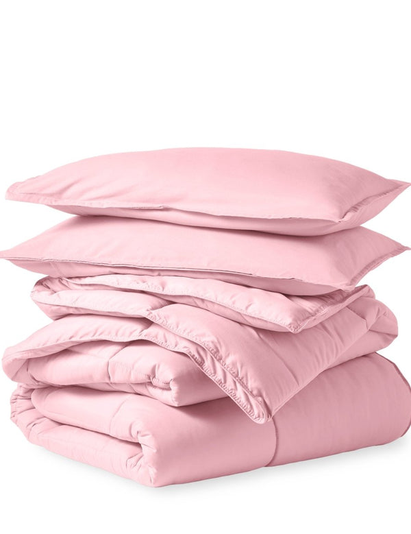 A down alternative comforter folded neatly