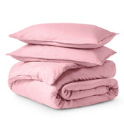 Solid color duvet set folded and stacked