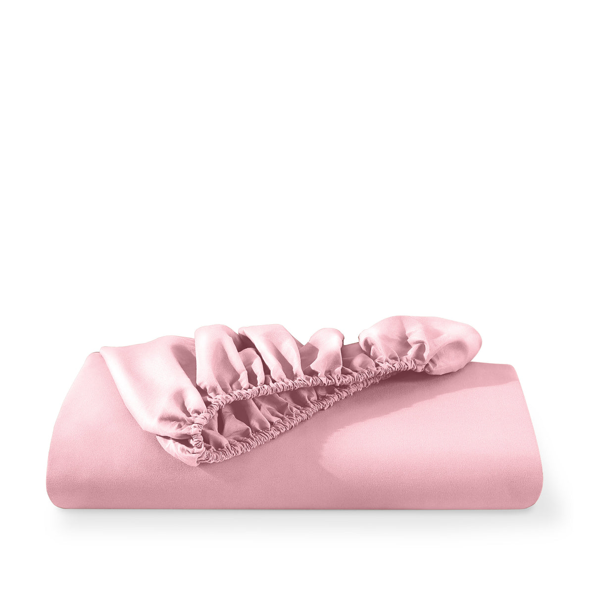Microfiber fitted sheet folded with a white background