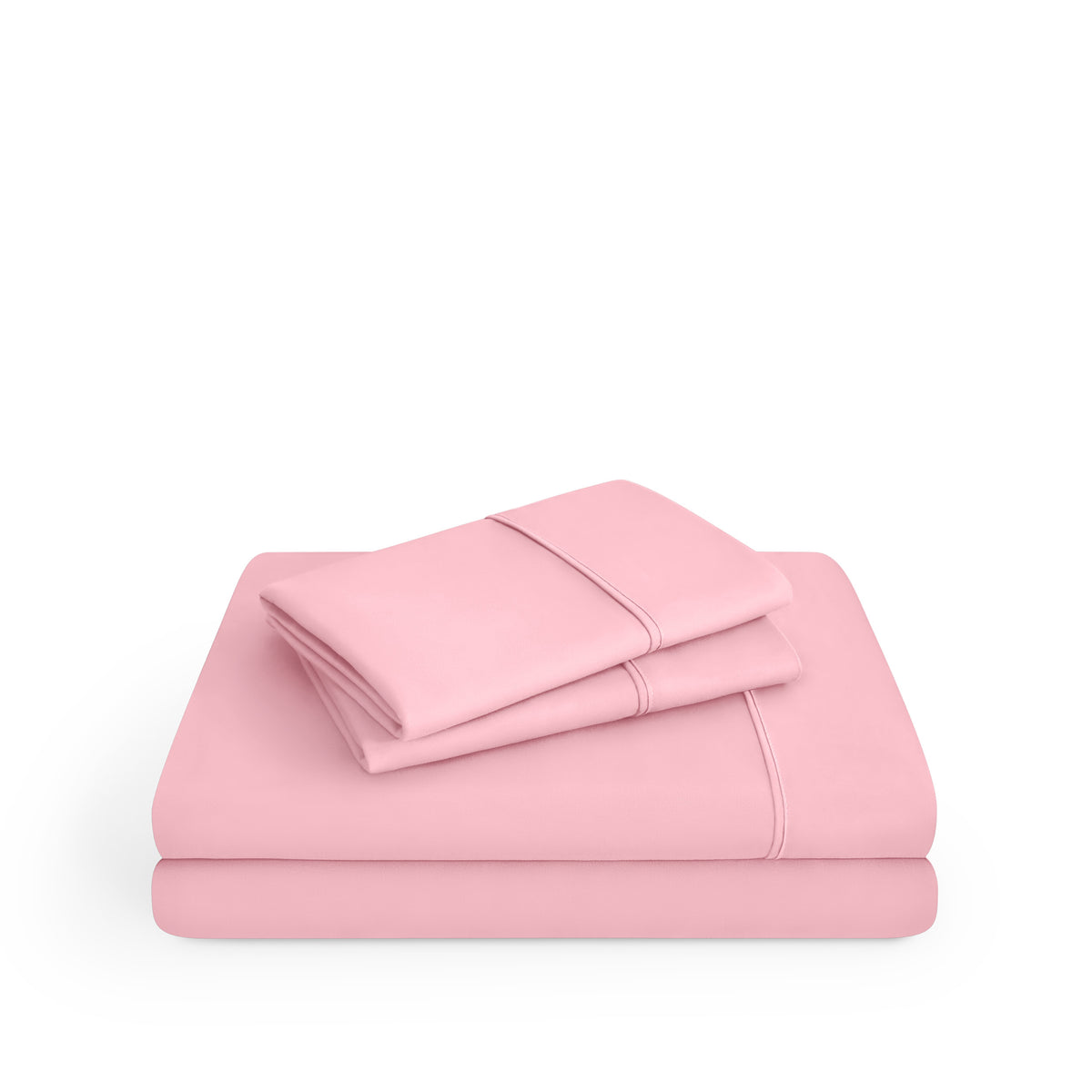 Microfiber sheet set folded and stacked