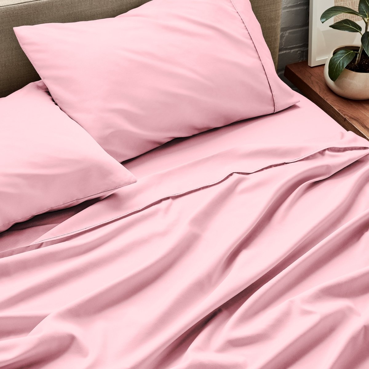 Close up of ultra-soft sheets on a bed