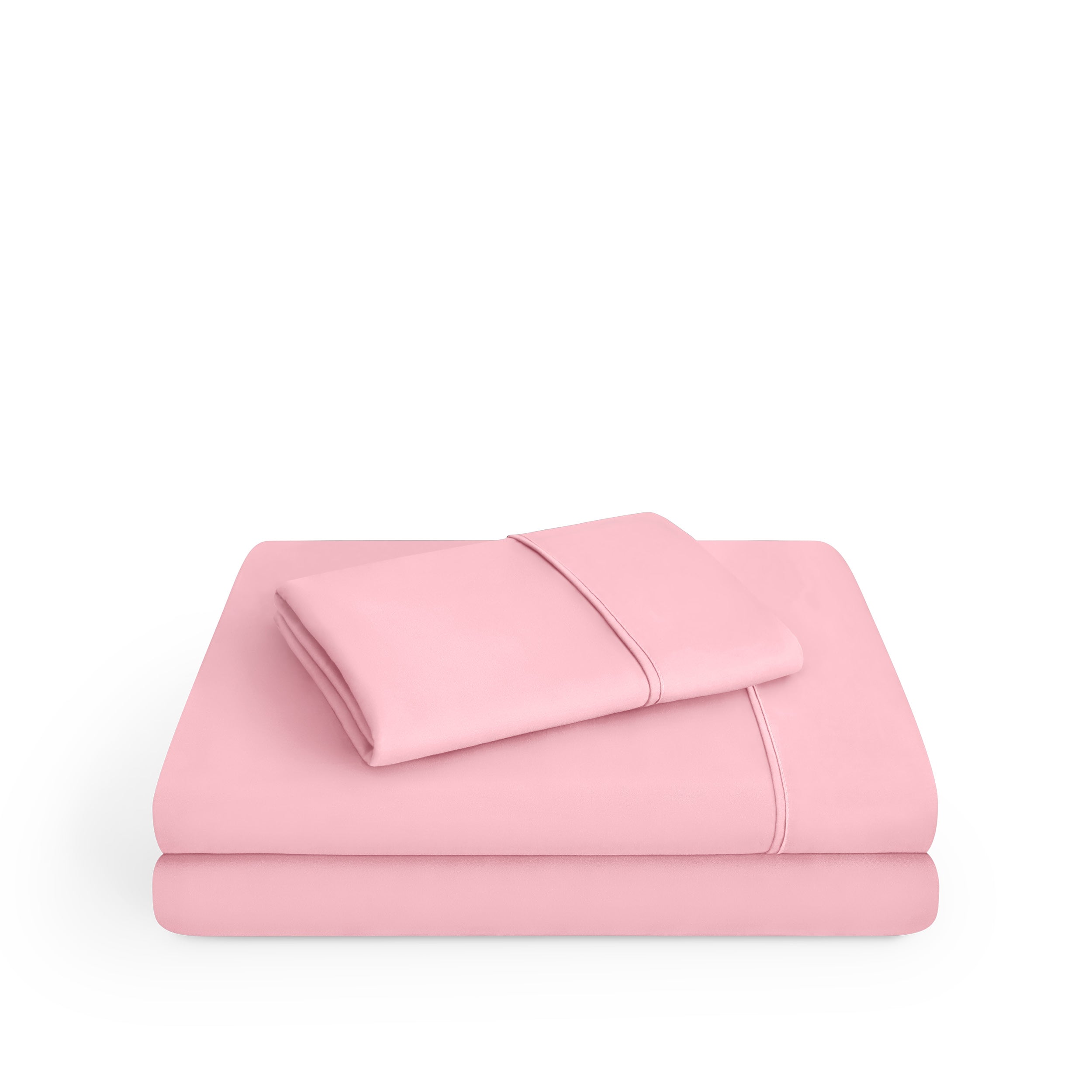 Microfiber sheet set folded and stacked