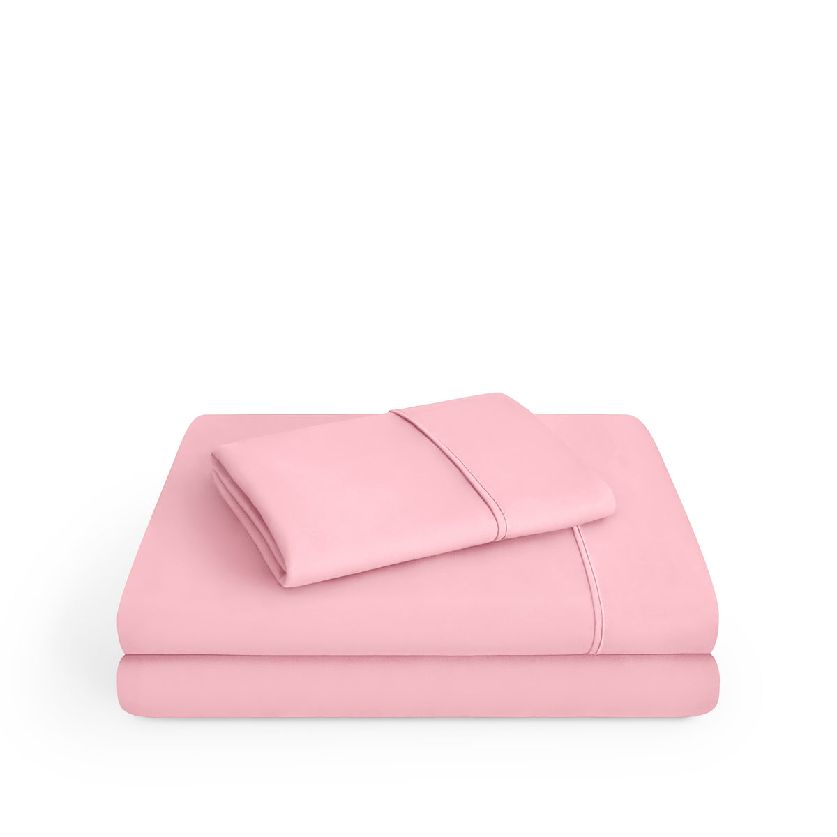 Microfiber sheet set folded and stacked