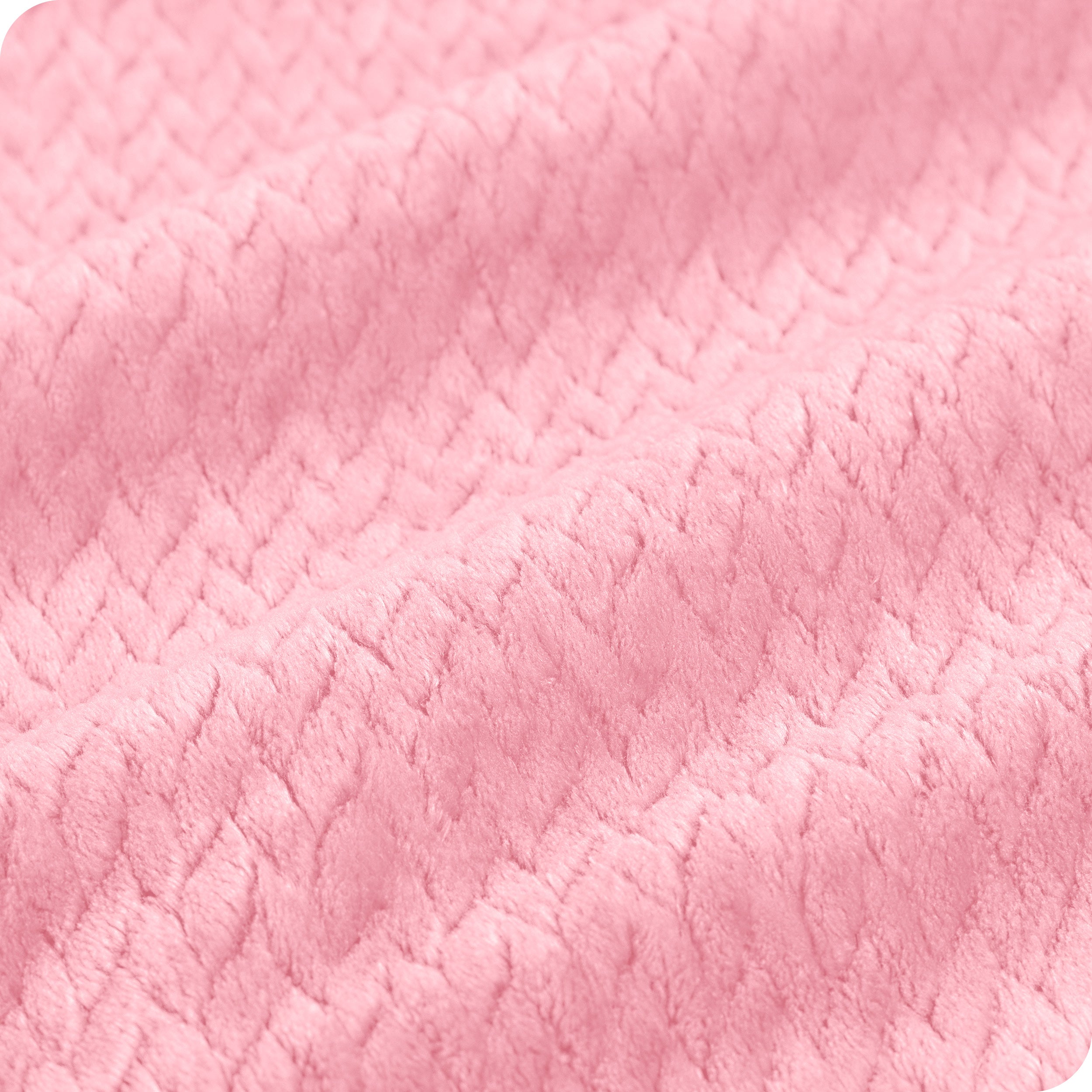 Close up of the texture of the microplush blanket