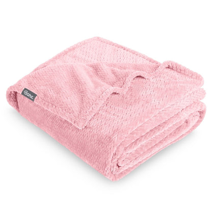 Textured blanket with a Bare Home label on a white background