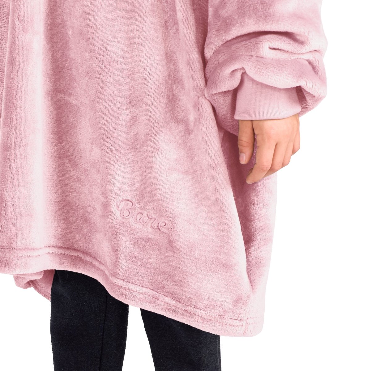 Close up of the side pocket on the wearable blanket