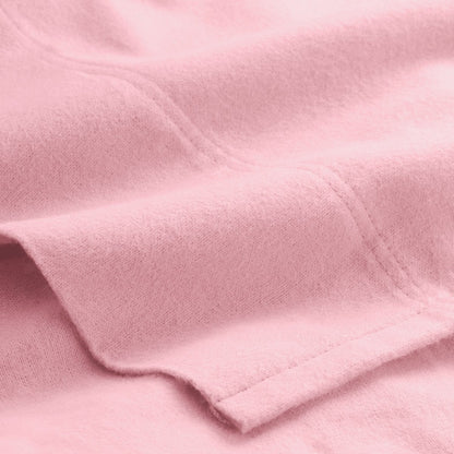 Close-up of organic flannel top sheet