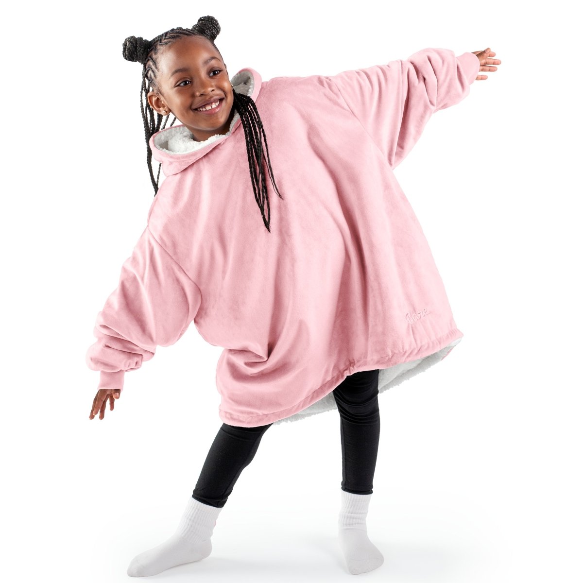 A youth wearable blanket on a child