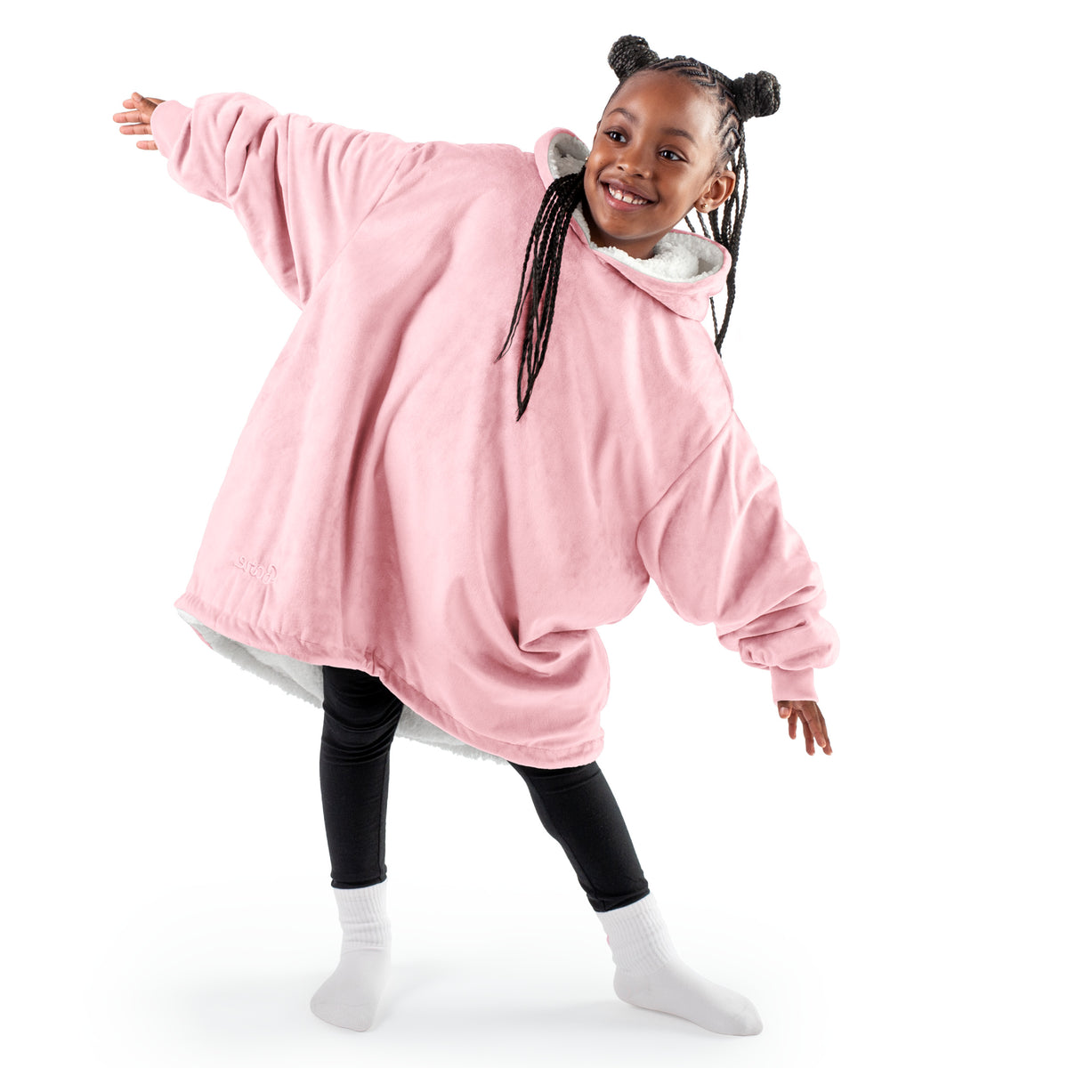A youth wearable blanket on a child