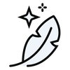 Icon - feather and star  logo