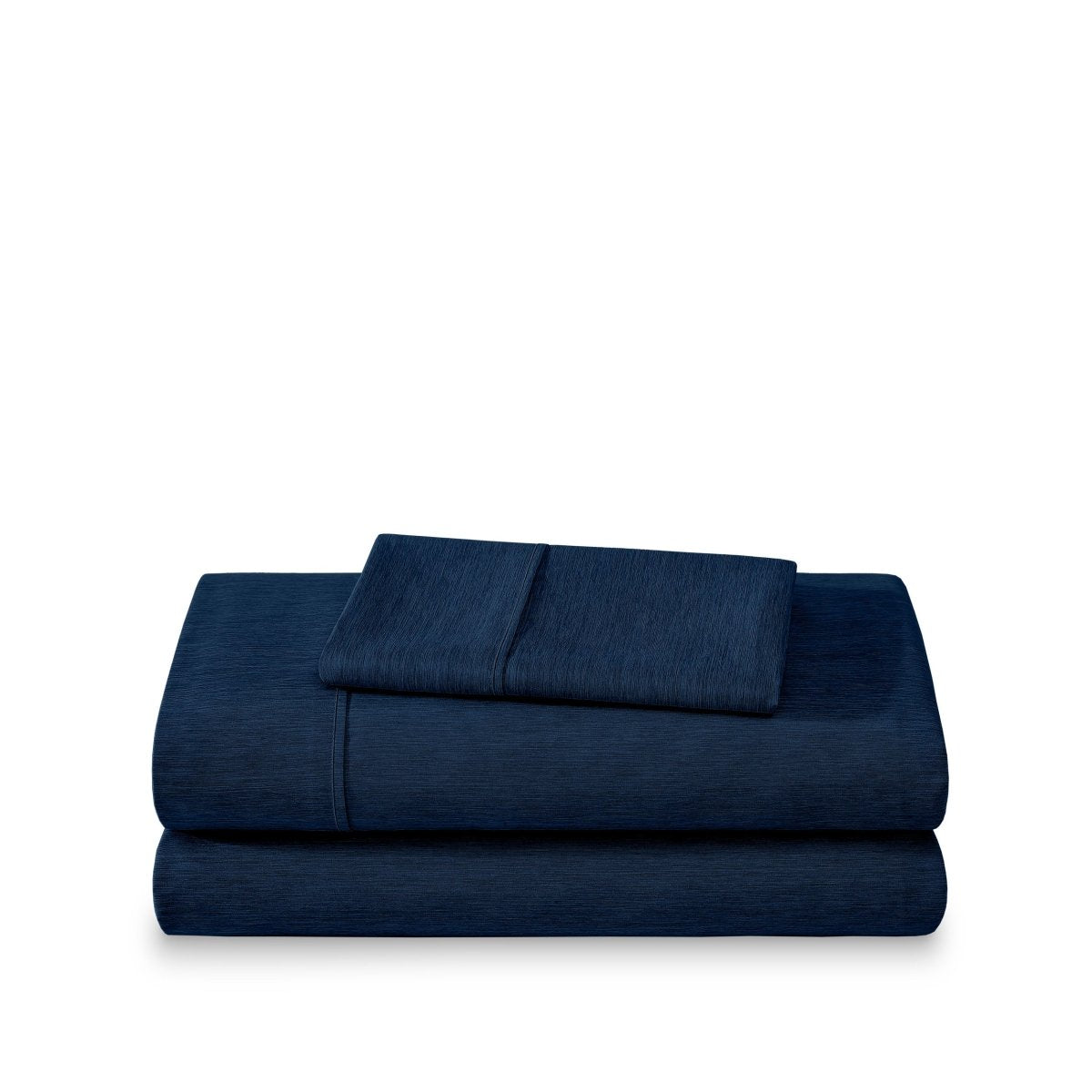 Set of bed sheets folded on a white background