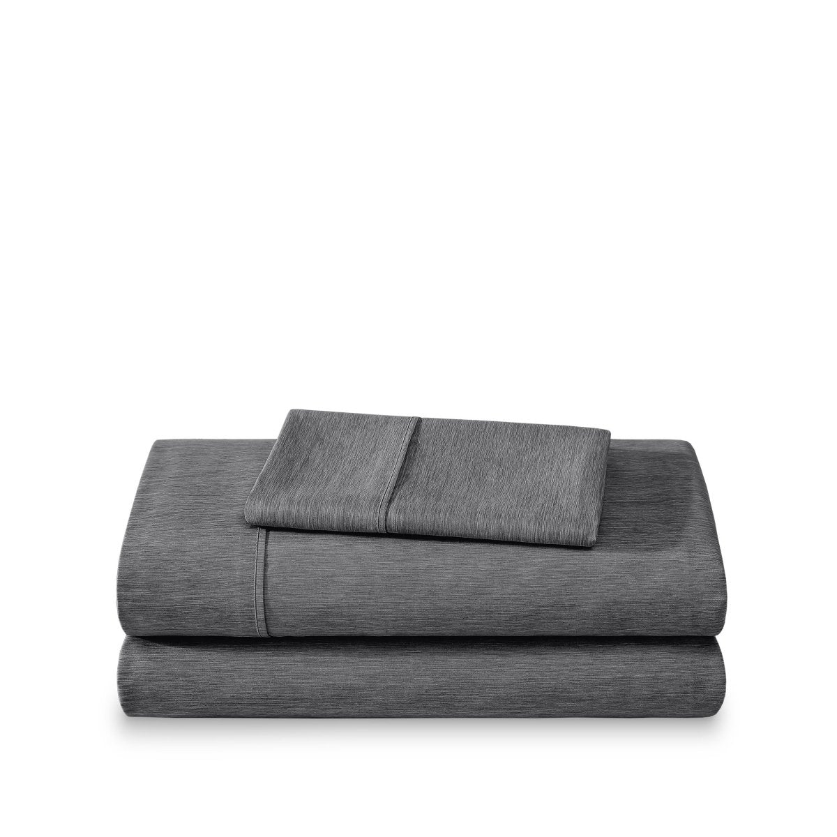 Set of bed sheets folded on a white background