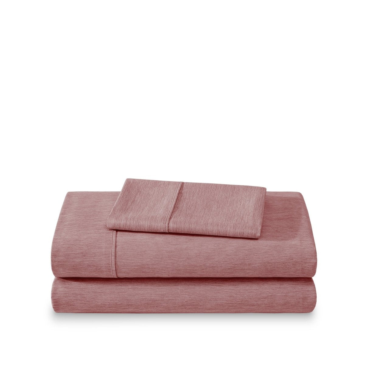 Set of bed sheets folded on a white background