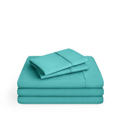 Microfiber sheet set on a white background