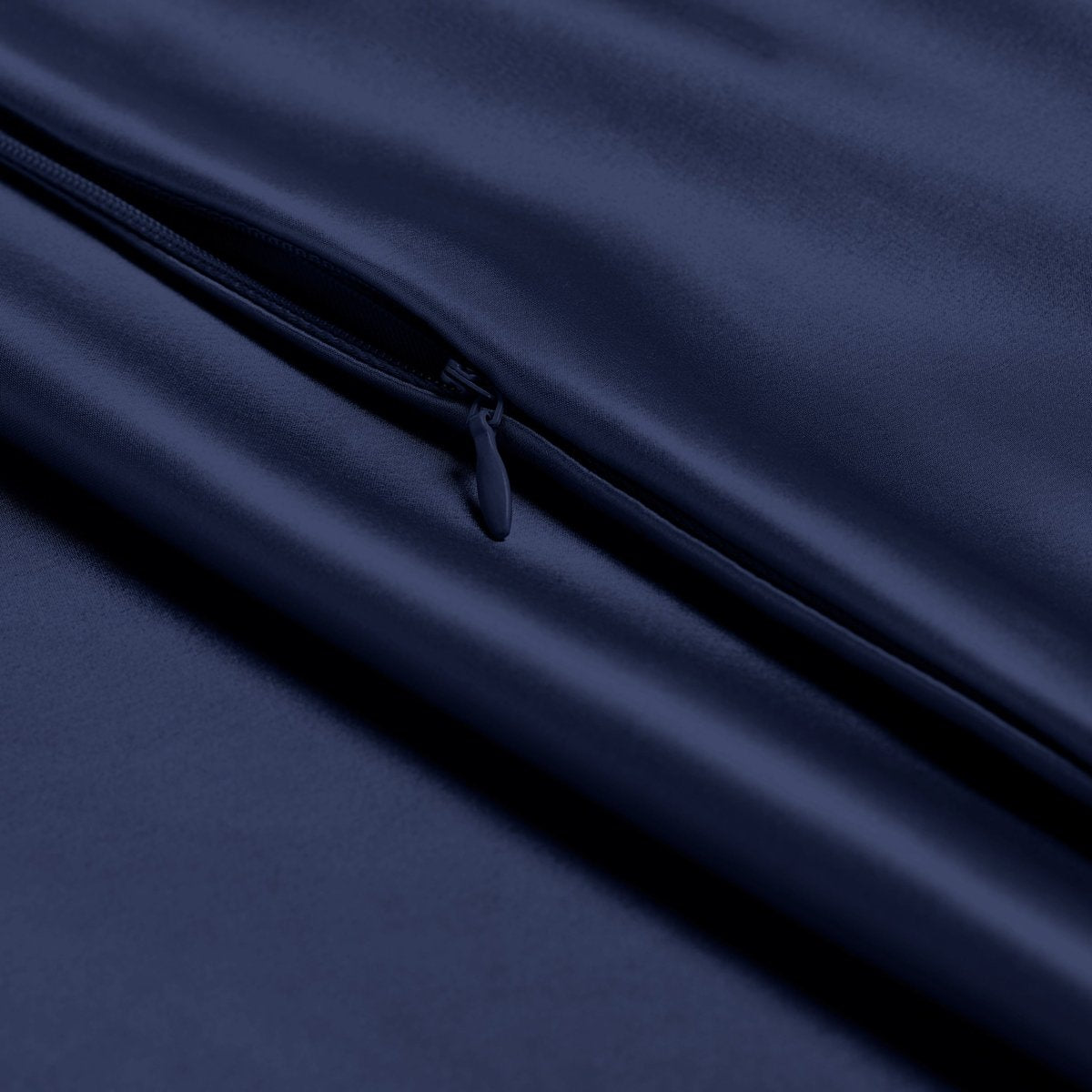 Close-up of pillowcase with zipper closure
