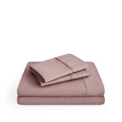 Microfiber sheet set folded and stacked
