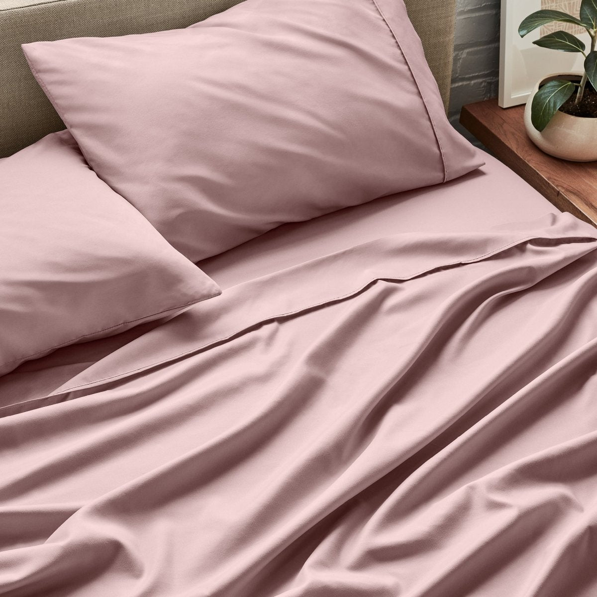 Close up of ultra-soft sheets on a bed