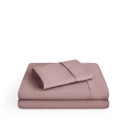 Microfiber sheet set folded and stacked
