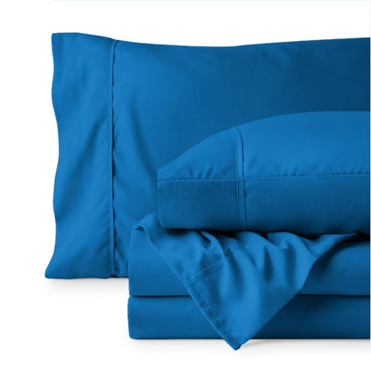 Sheet set folded on a white background