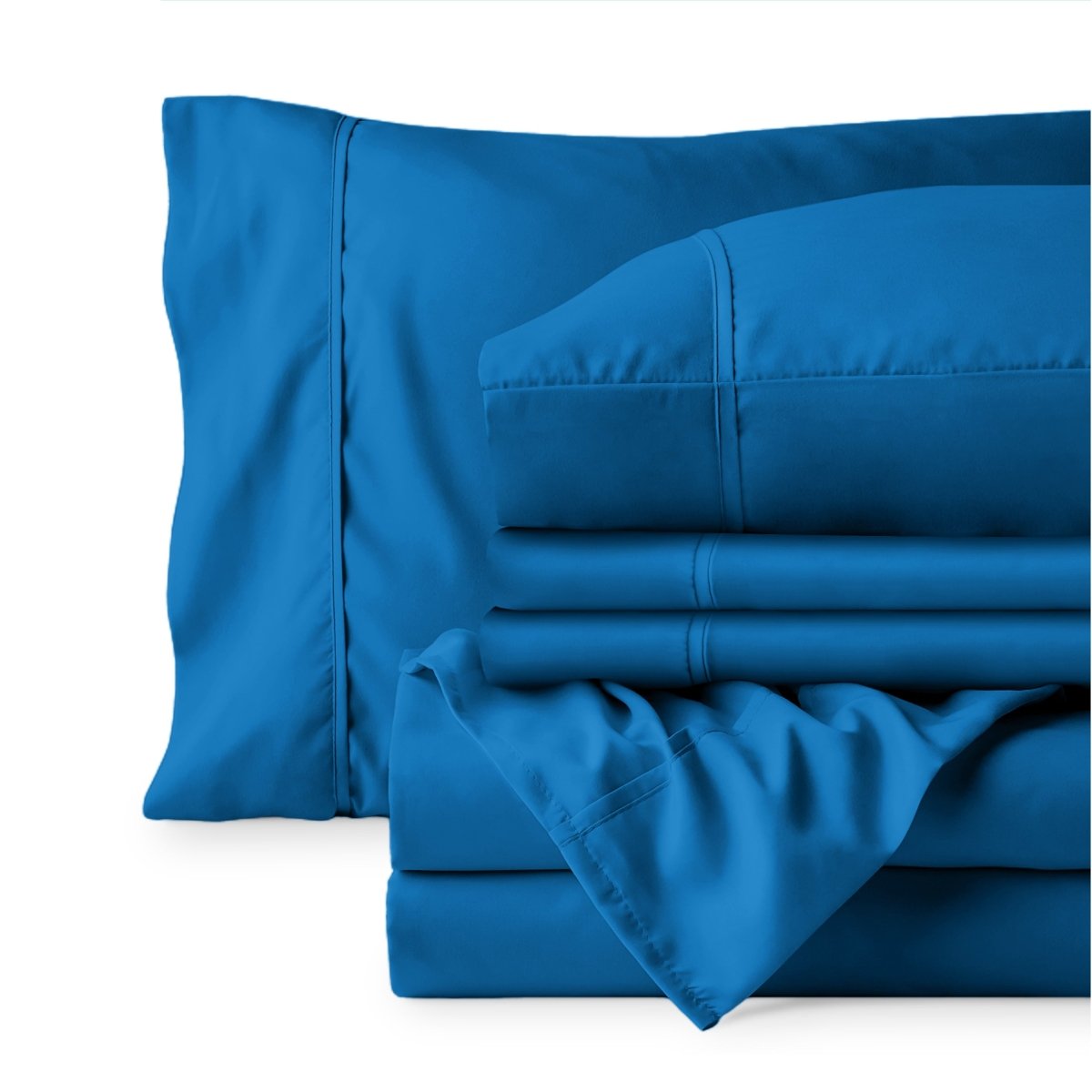 Sheet set folded on a white background