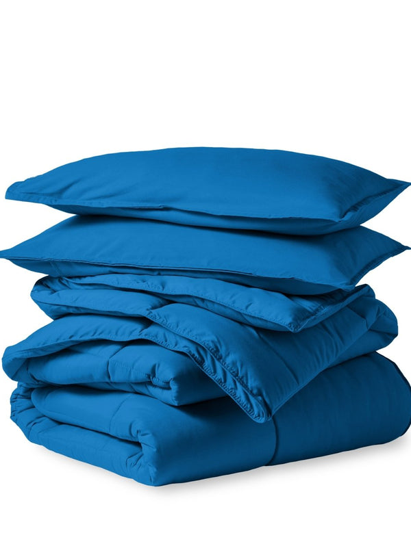 A down alternative comforter folded neatly