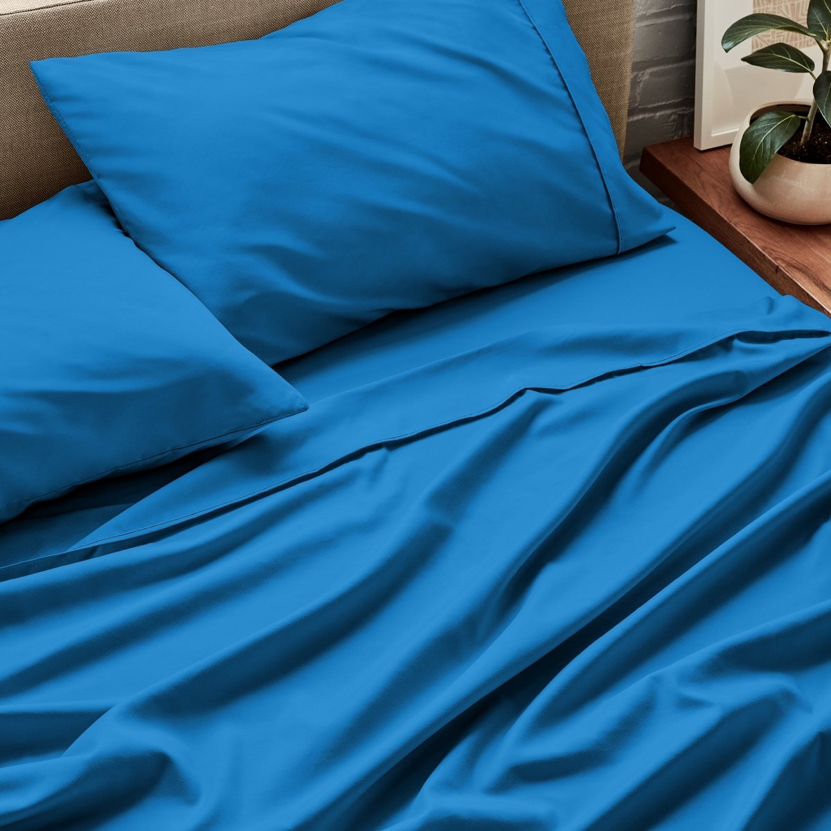 Close up of ultra-soft sheets on a bed