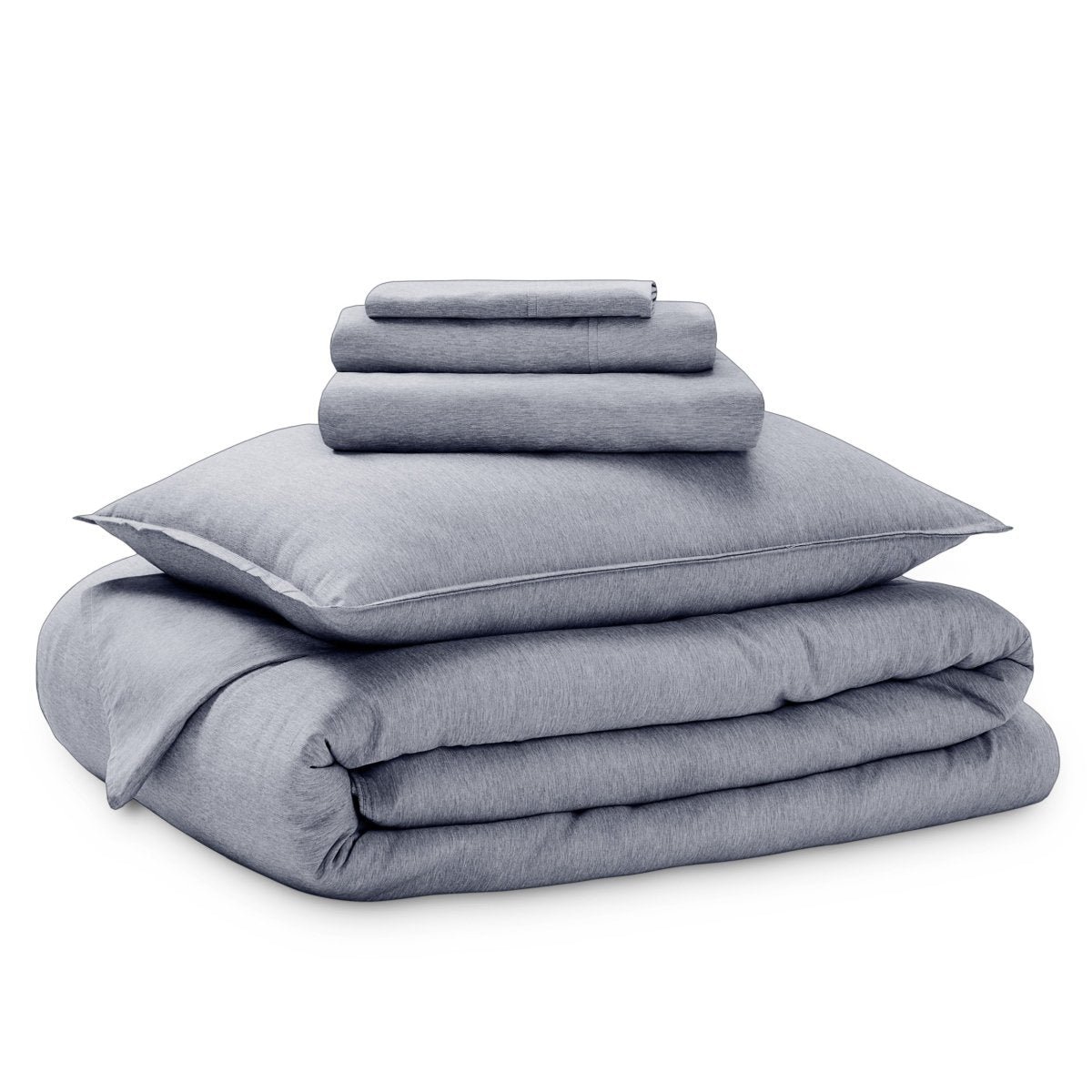 Bedding set folded on a white background