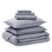 Bedding set folded on a white background