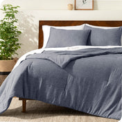 Microfiber comforter set on a bed