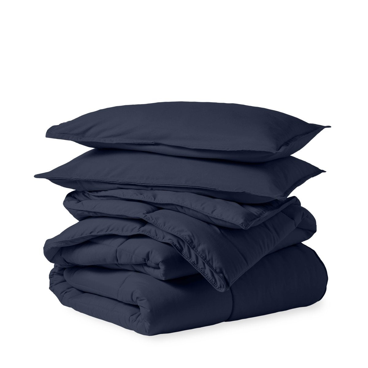 A down alternative comforter folded neatly