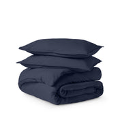 Microfiber duvet set folded on a white background