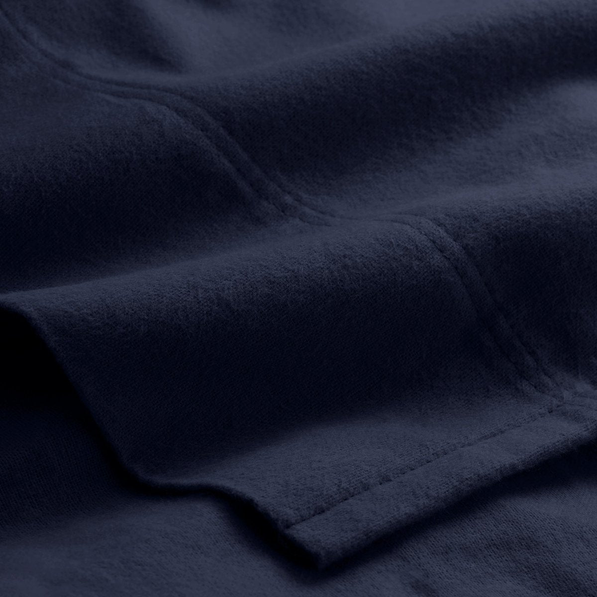 Close-up of organic flannel top sheet
