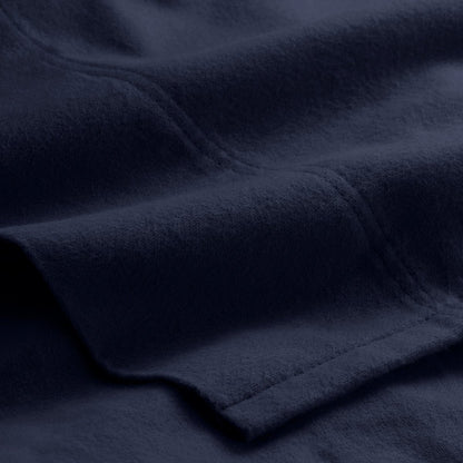 Close-up of organic flannel top sheet