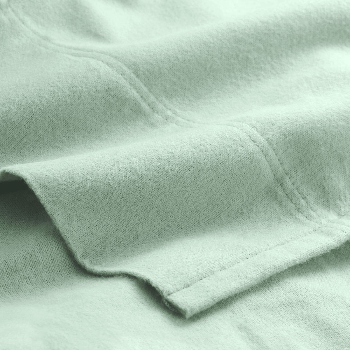 Close-up of the top of a flannel sheet