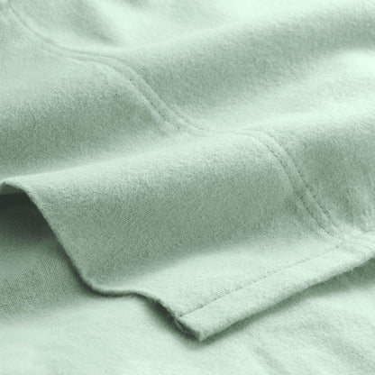 Close-up of the top of a flannel sheet