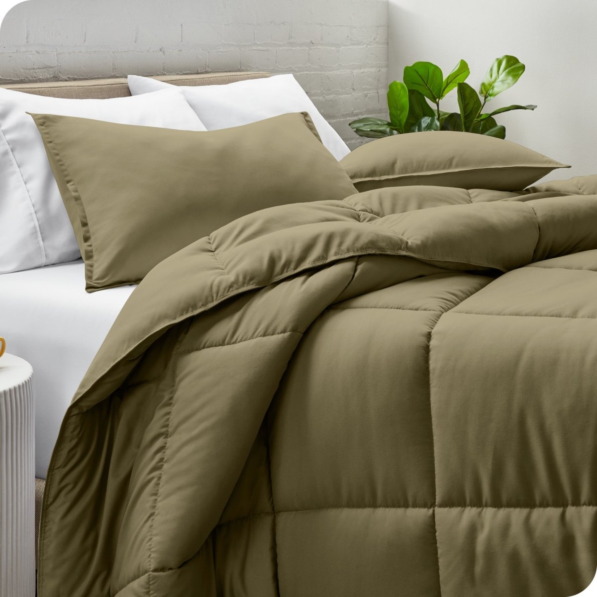 Down Alternative Box Stitch Comforter Set