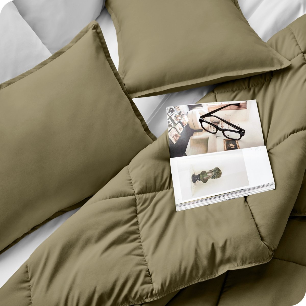 Down Alternative Box Stitch Comforter Set