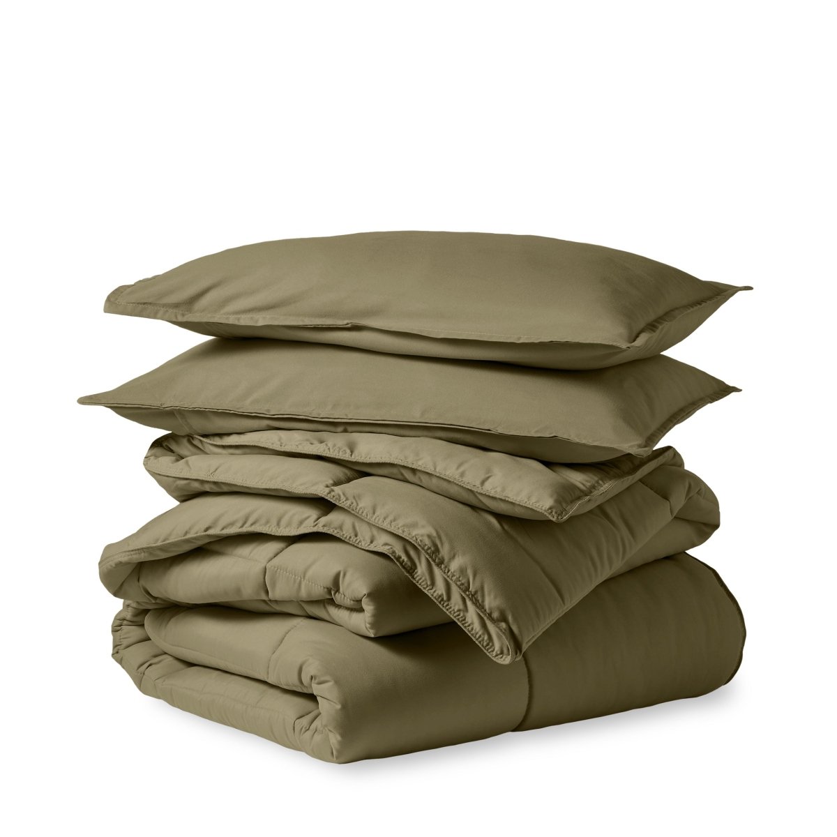A down alternative comforter folded neatly