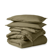 A down alternative comforter folded neatly