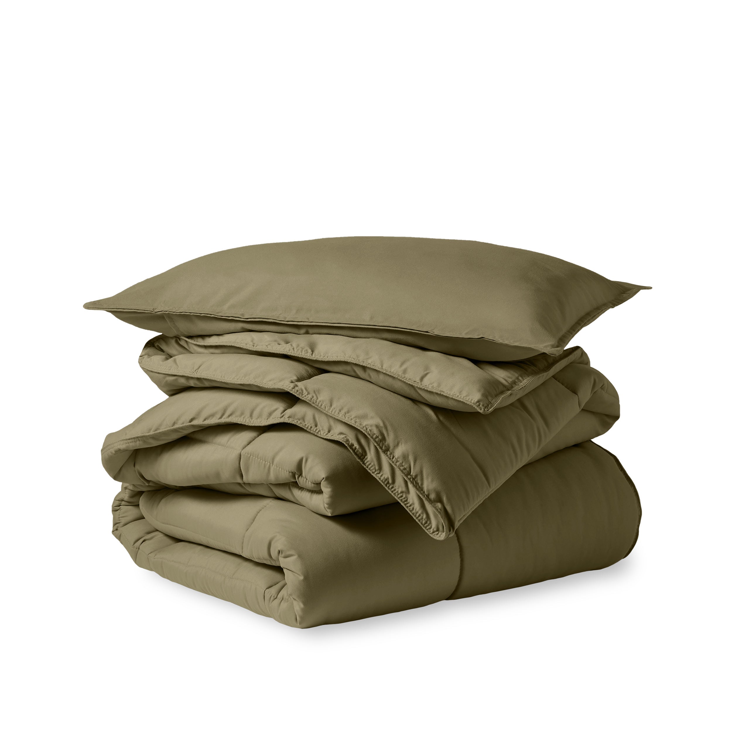 Comforter set folded and stacked