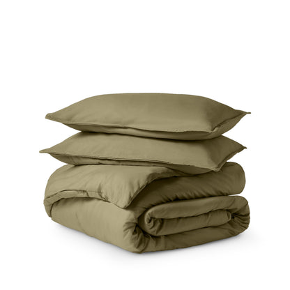 Ultra soft duvet cover folded and stacked