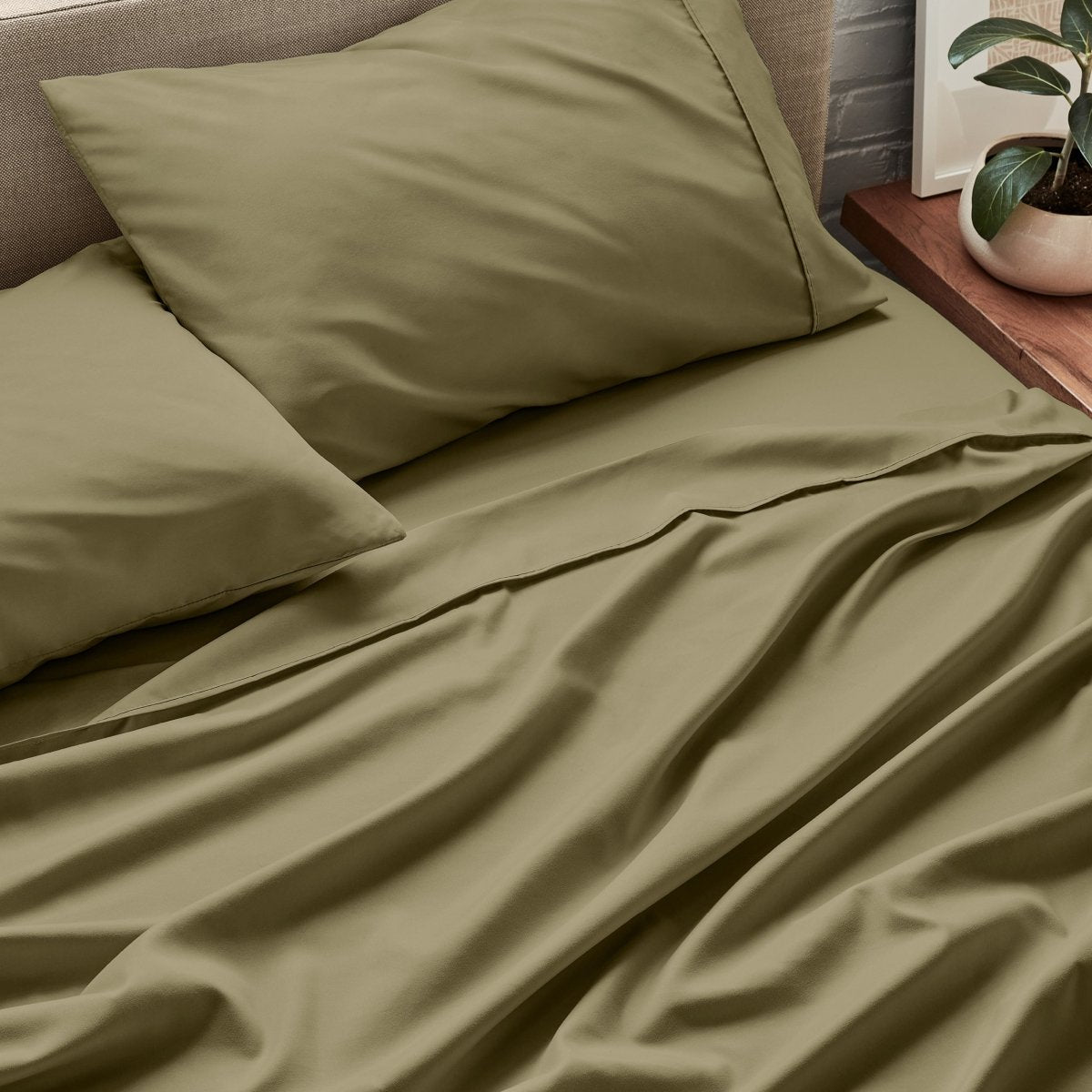 Close up of ultra-soft sheets on a bed