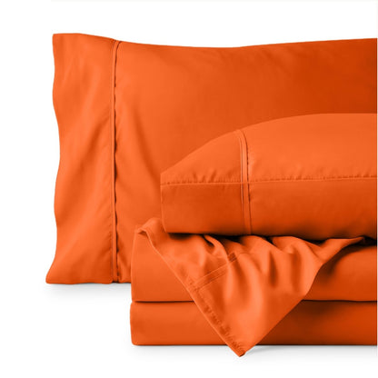 Sheet set folded on a white background